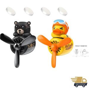 Innovador difusor de coche con lindo piloto de oso - ambientadores de hélice aromática-