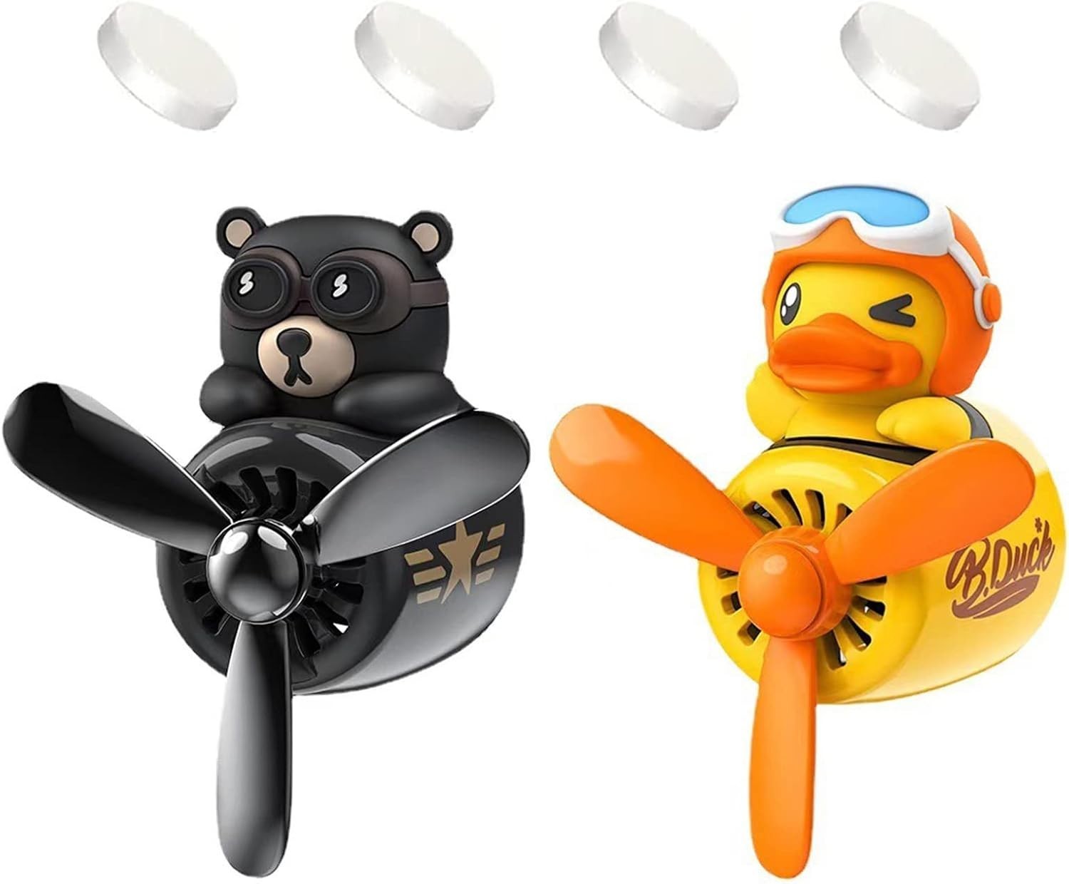 Innovador difusor de coche con lindo piloto de oso - ambientadores de hélice aromática- - Image 3