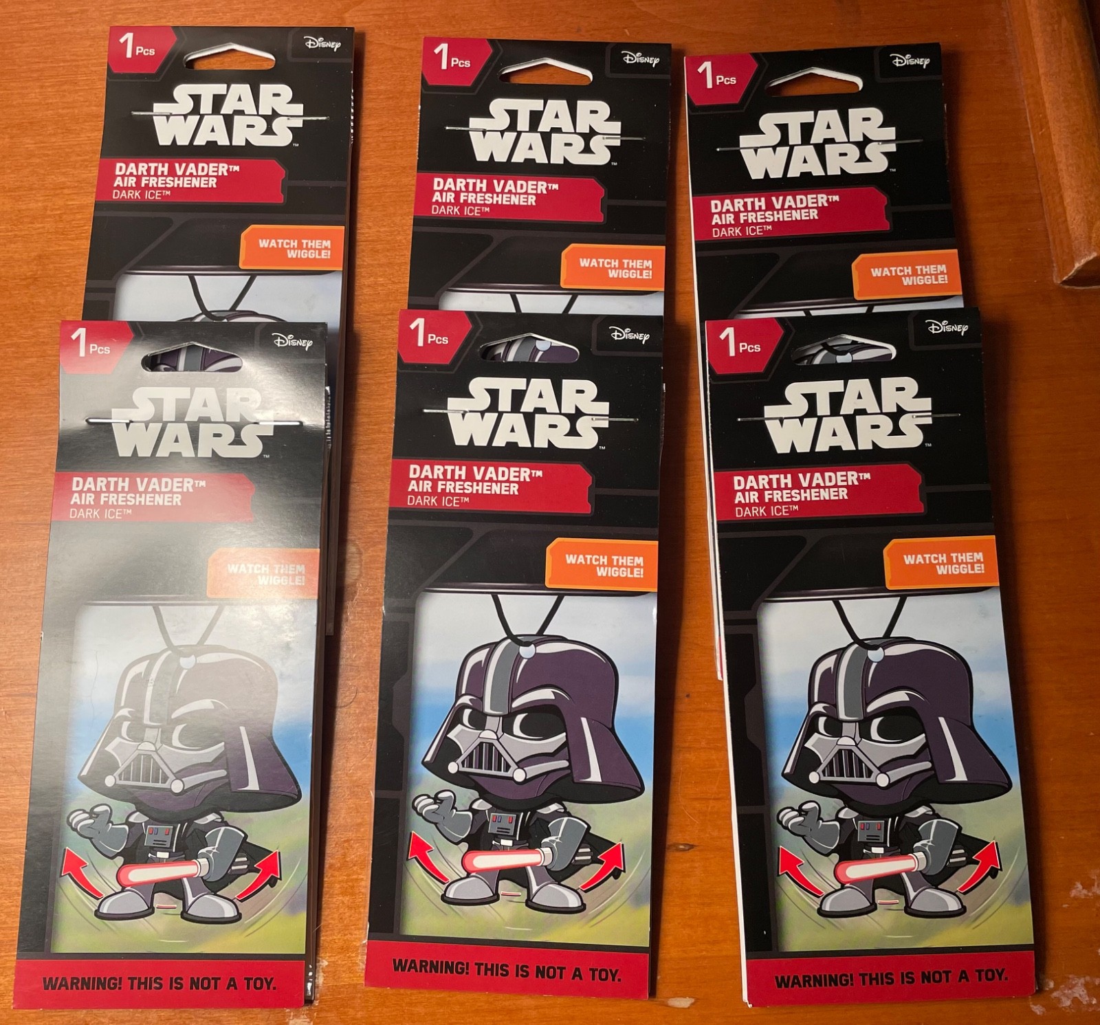 6 NUEVO Ambientadores Star Wars Dark Ice Scent Wiggle ~ Darth Vader-