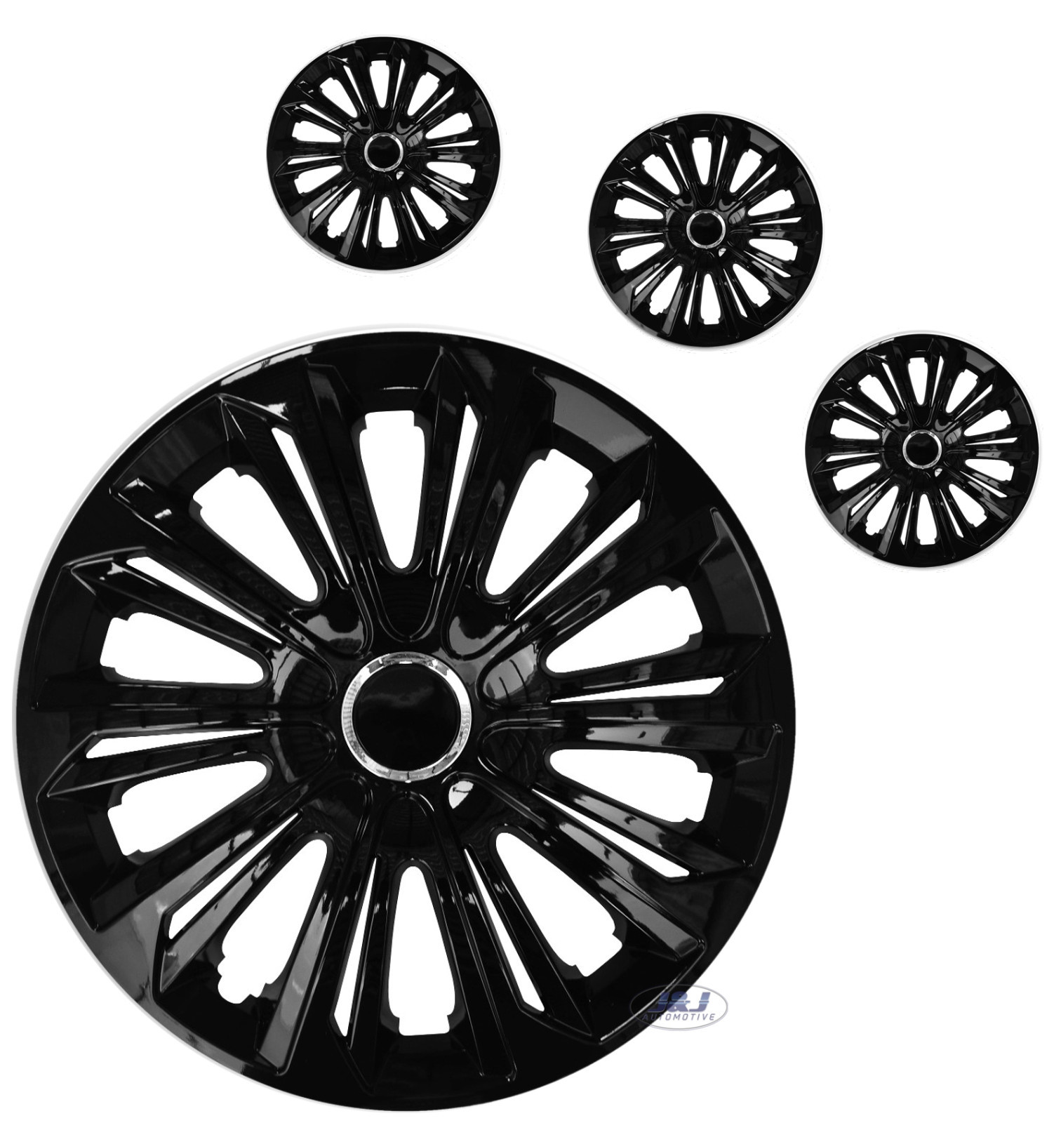 Juego de 4 tapas de bujes negras brillantes de 15 pulgadas fuertes de 15"- - Image 2