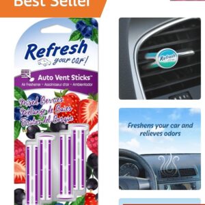 Transform Your Ride: Ambientadores de aire para automóvil Mixed Berries - Paquete de 4 varillas de ventilación-