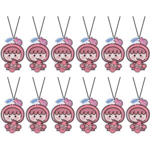 Paquete de 12 ambientadores colgantes para coche Acuario aroma jazmín astrología zodiaco niña-
