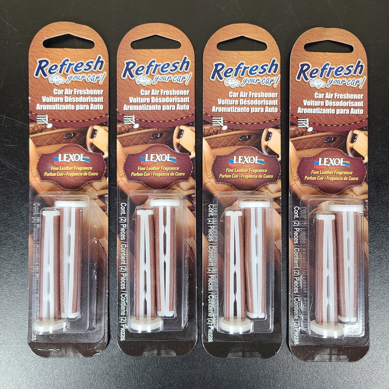 RARE 8-Pack LEXOL LEATHER Refresh Your Car Vent Clip Air Fresheners
