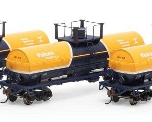 Paquete de 3 vagones cisterna Athearn Roundhouse HO 3 cúpulas Vulcan Chemicals # RND73009-