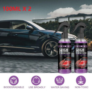 2 PIEZAS 3 en 1 Alta Protección Rápida Coche Recubrimiento Cerámico Spray Hidrofóbico Reino Unido-