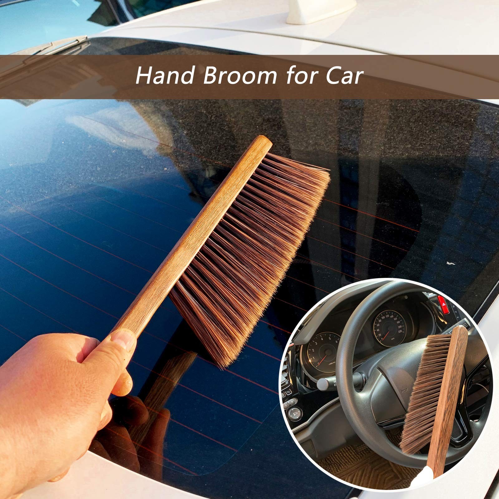 Escoba de mano de cerdas suaves para coche, cama, sofá, jardín, muebles, limpieza de ropa- - Image 3