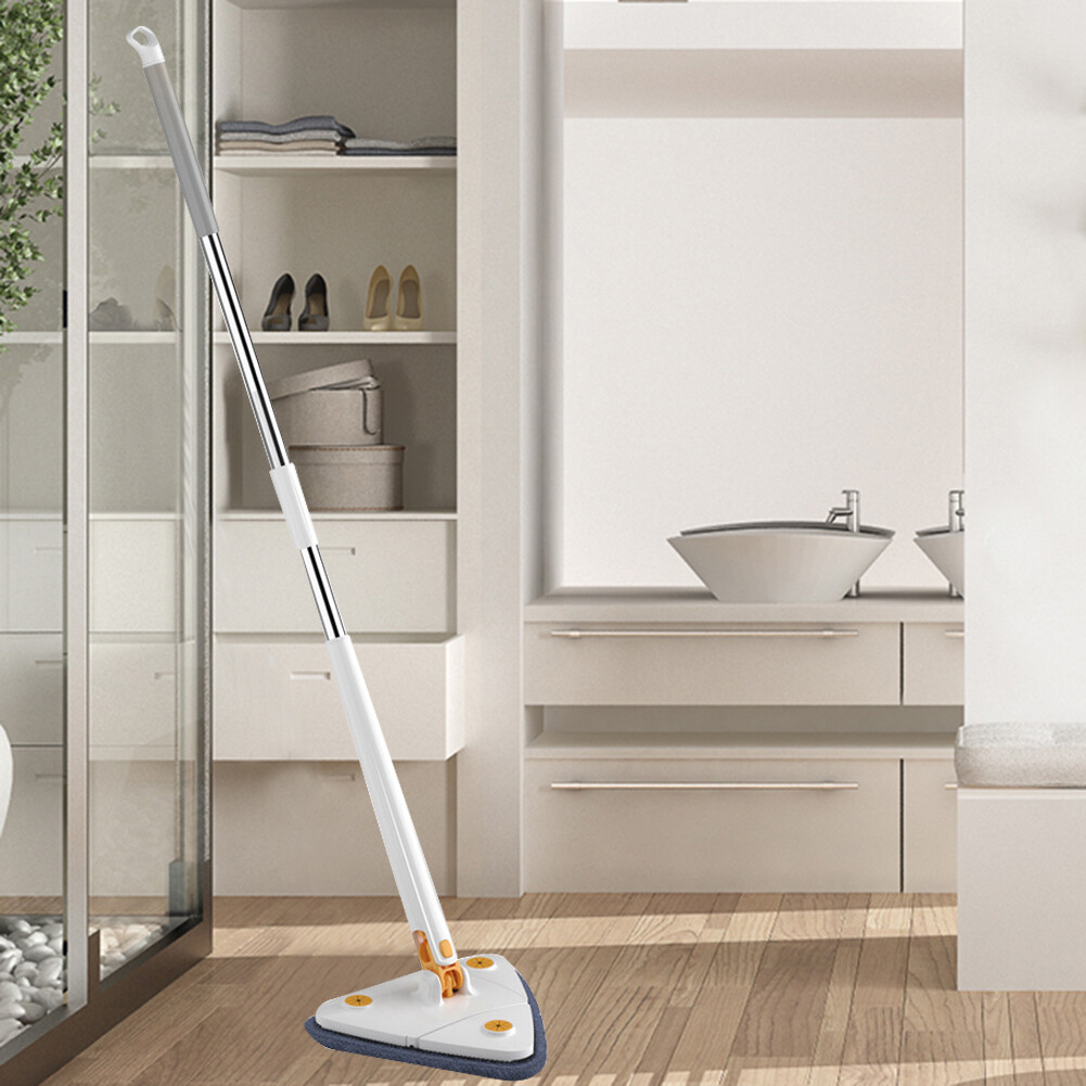 Triangle Squeeze Car Cleaning Mop 130cm for Housewear Furnishing (White 6 Cloth) - Image 3