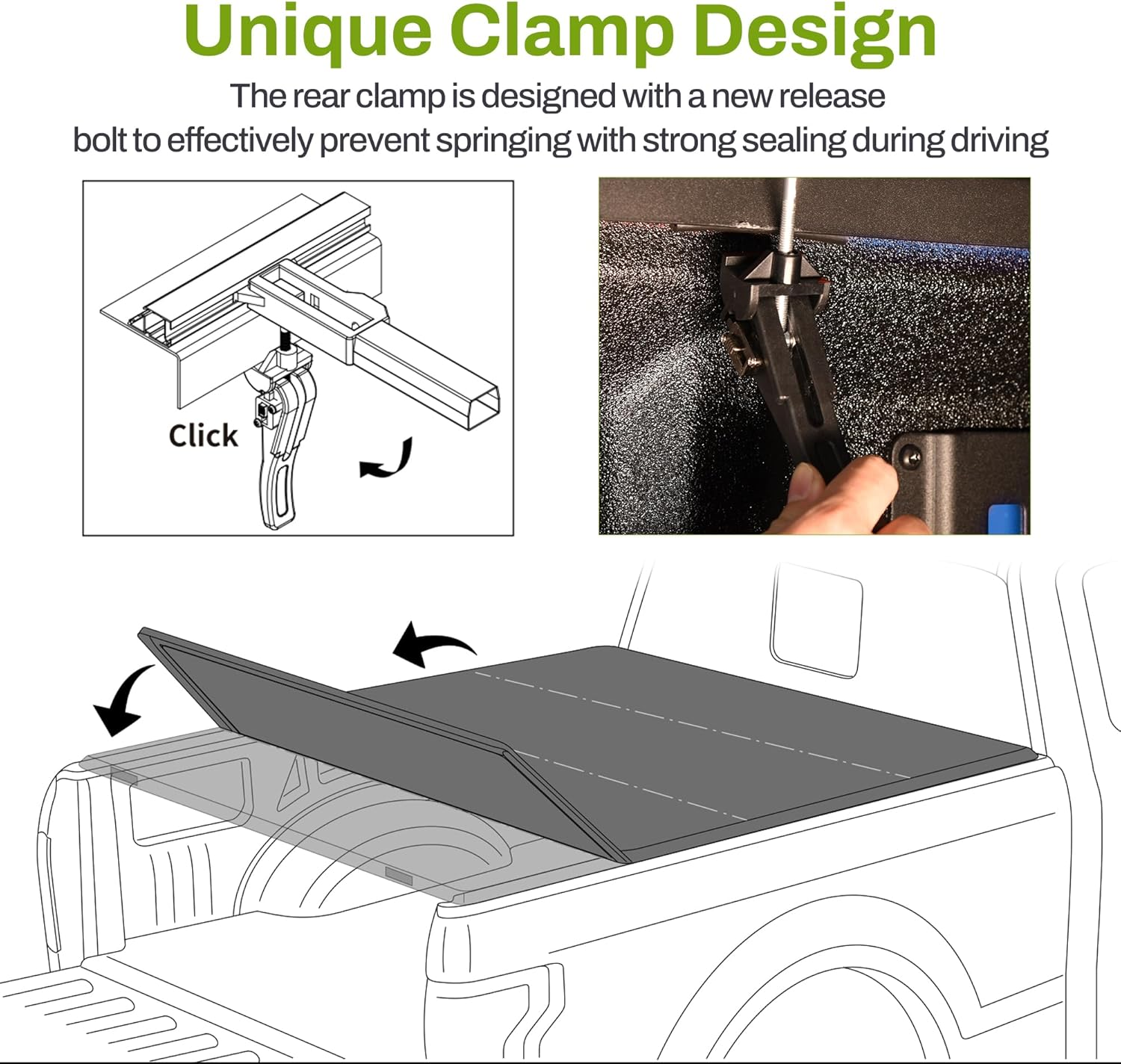 Soft Quad-Fold Truck Bed Tonneau Cover Compatible with 2009-2025 Dodge Ram 1500 - Image 4