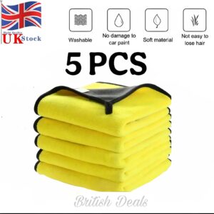 5 PIEZAS Toallas de Limpieza de Automóviles Paño de Secado Microfibra Pulido Super Absorbente-