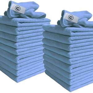 AZUL LIMPIEZA COCHE DETALLES MICROFIBRA SUAVE PULIDO PAÑOS TOALLAS SIN PELUSA X 20-