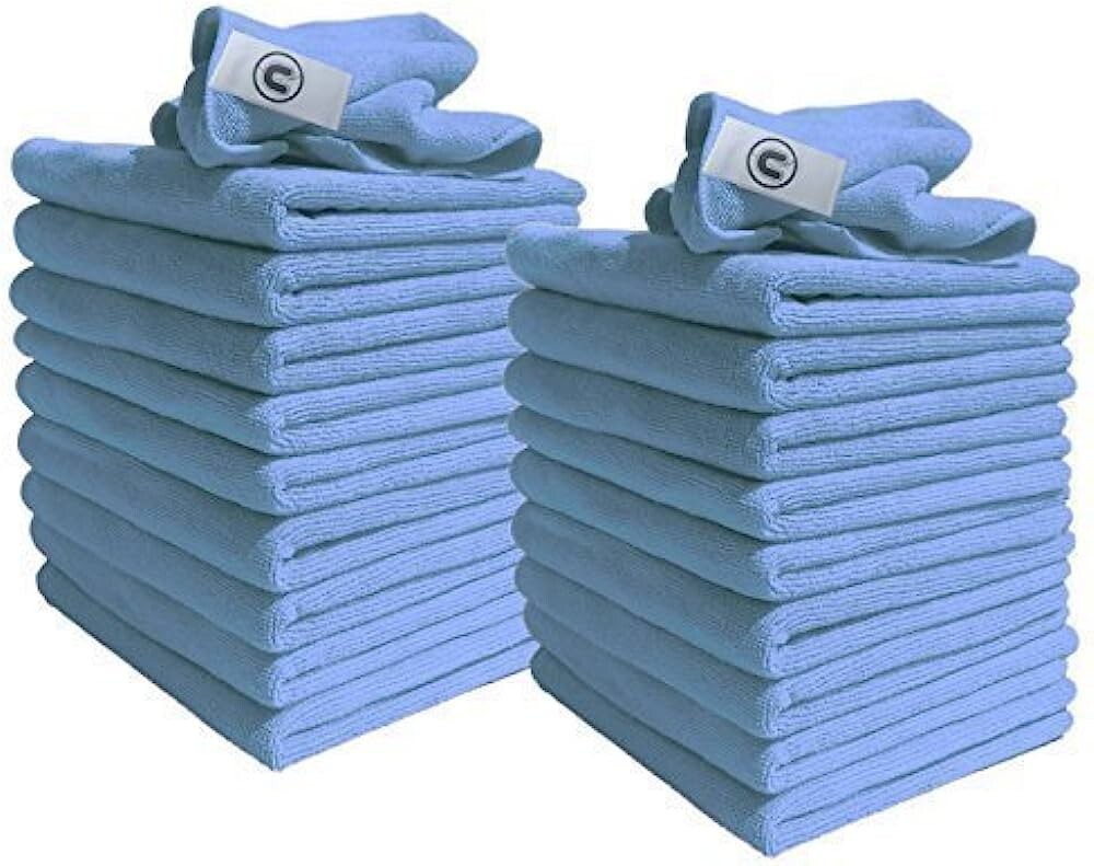 AZUL LIMPIEZA COCHE DETALLES MICROFIBRA SUAVE PULIDO PAÑOS TOALLAS SIN PELUSA X 20- - Image 5