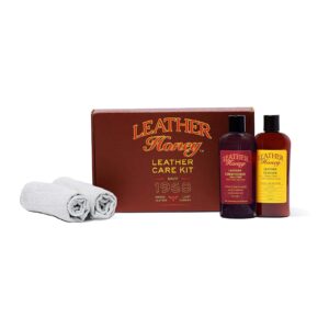 Kit Completo de Cuidado de Cuero Cuero Miel Limpiador Acondicionador 2 Paños. -