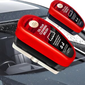 Cepillo de limpieza reutilizable para parabrisas de coche con película de aceite automotriz Einsen. Rojo - 2 piezas-