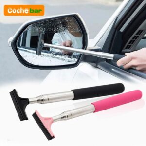 Herramienta de limpieza de limpiaparabrisas de espejo retrovisor de coche limpiador de vidrio telescópico raspador de cepillo-
