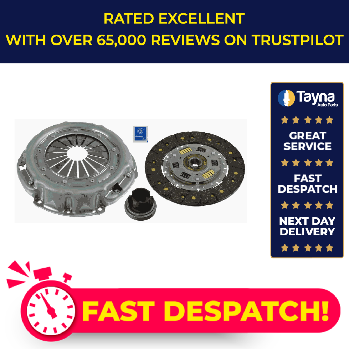 Kit de embrague 3 piezas (cubierta + placa + liberador) se adapta a LAND ROVER DEFENDER L316 2.5D Sachs-