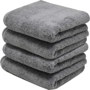 Toalla de secado de autos de microfibra súper absorbente gris paños de pulido grandes gruesos x2-