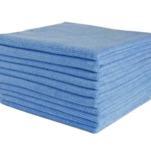 Limpiador de ventanas profesional con espejo azul grande para tela de microfibra de vidrio Pk10-