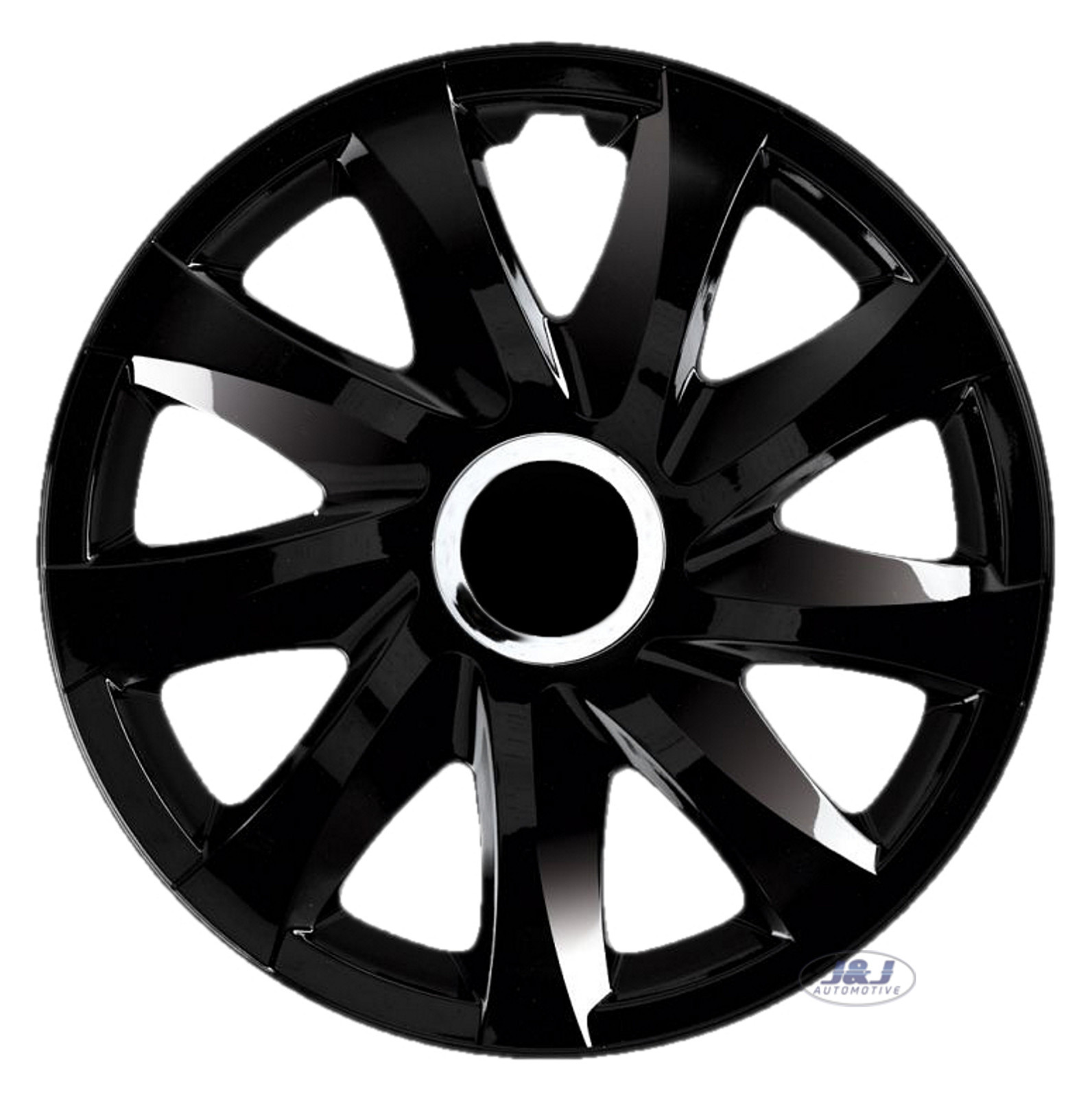 Juego de 4 tapas de bujes negras brillantes de 16 pulgadas Drift de 16"-