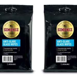 2 toallitas de vidrio parabrisas Simoniz antirreflejo sin rayas para ventana de automóvil - paquete de 20-