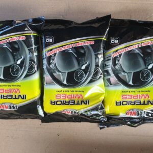PROWAX 3 X PAQUETES TOALLITAS INTERIORES COCHE GRAN BRILLO 150 toallitas-