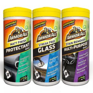 Armor All, Toallitas de Limpieza Interior Coche, Paquete Triple para Salpicadero, Vidrio y Todo-