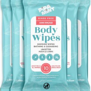 Toallitas corporales para adultos baño, viaje, camping, gimnasio, coche, (5 paquetes) 50 XL-