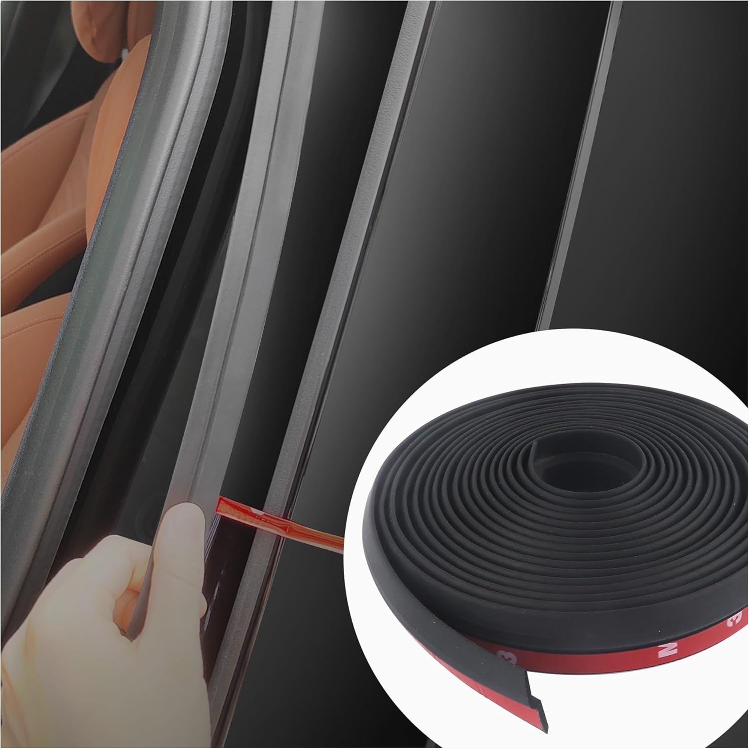 Desmontaje automotriz de 13 pies, sello de goma súper flexible en forma de Z negro -
