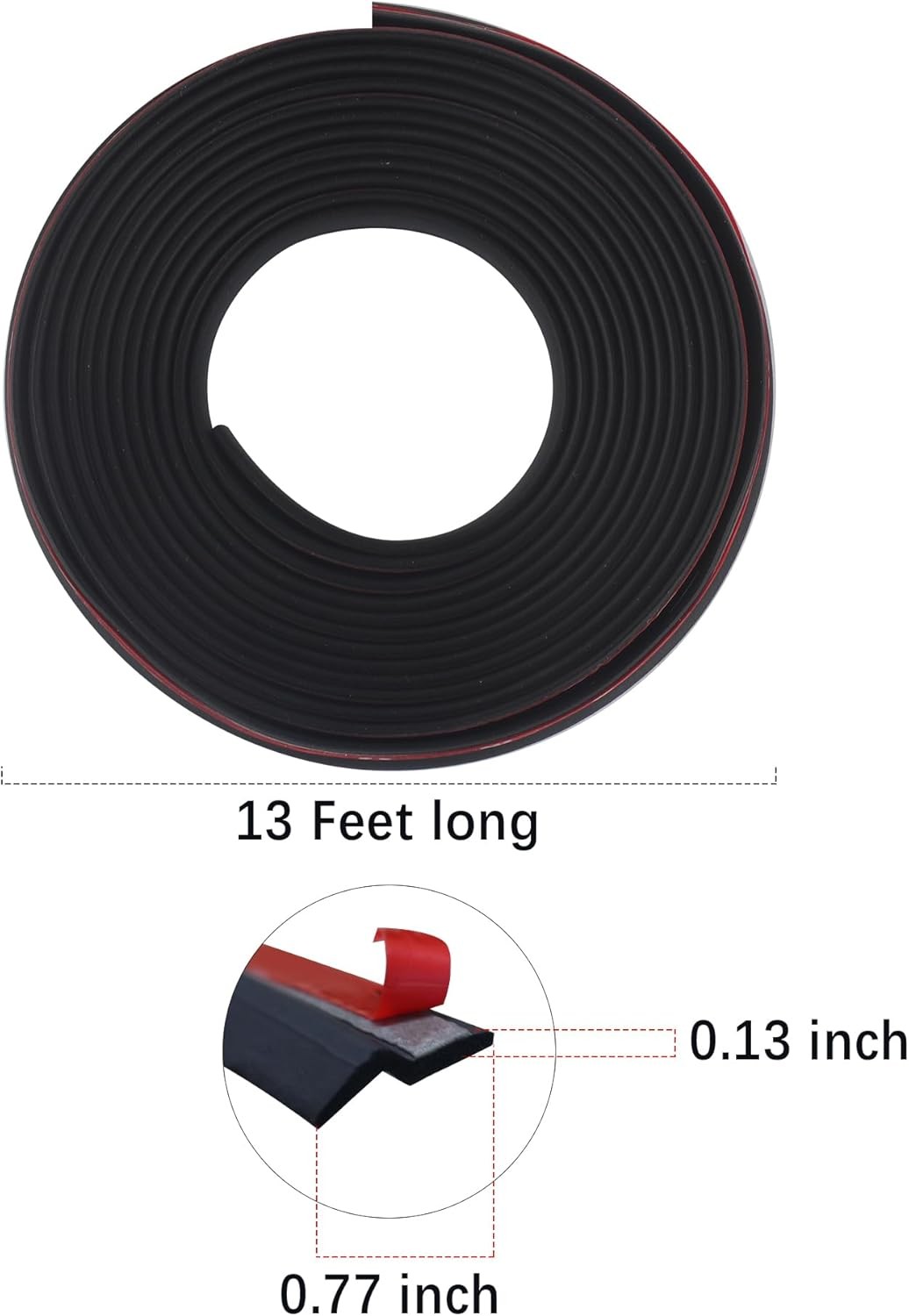Desmontaje automotriz de 13 pies, sello de goma súper flexible en forma de Z negro - - Image 2