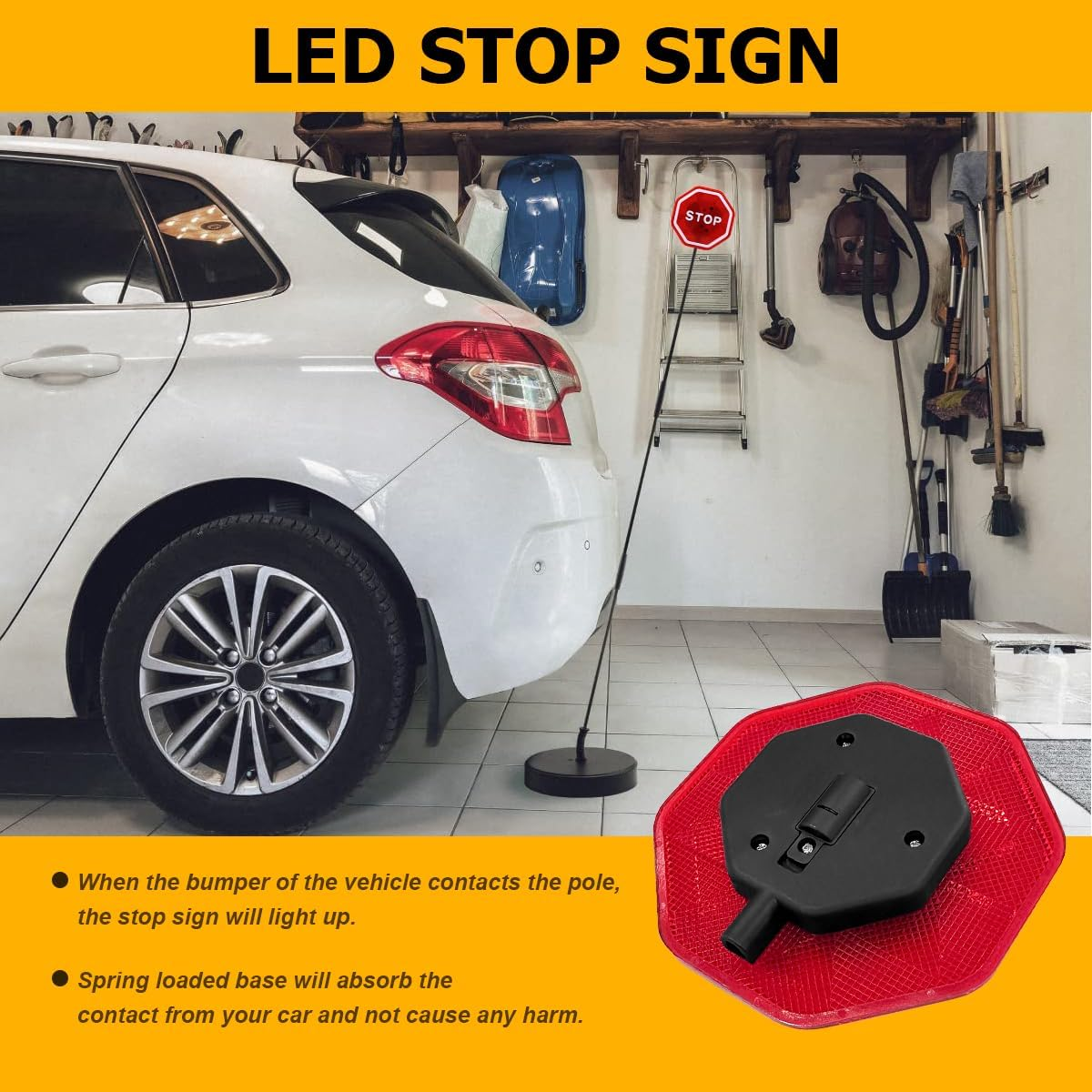 Señal de alto LED intermitente asistente de estacionamiento de garaje altura ajustable camión automotriz- - Image 5