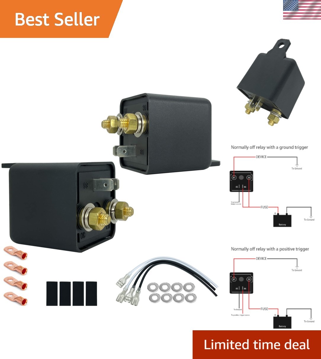 Relé de carga dividido 12V DC 120A - 4 pines de alta resistencia para condiciones difíciles-