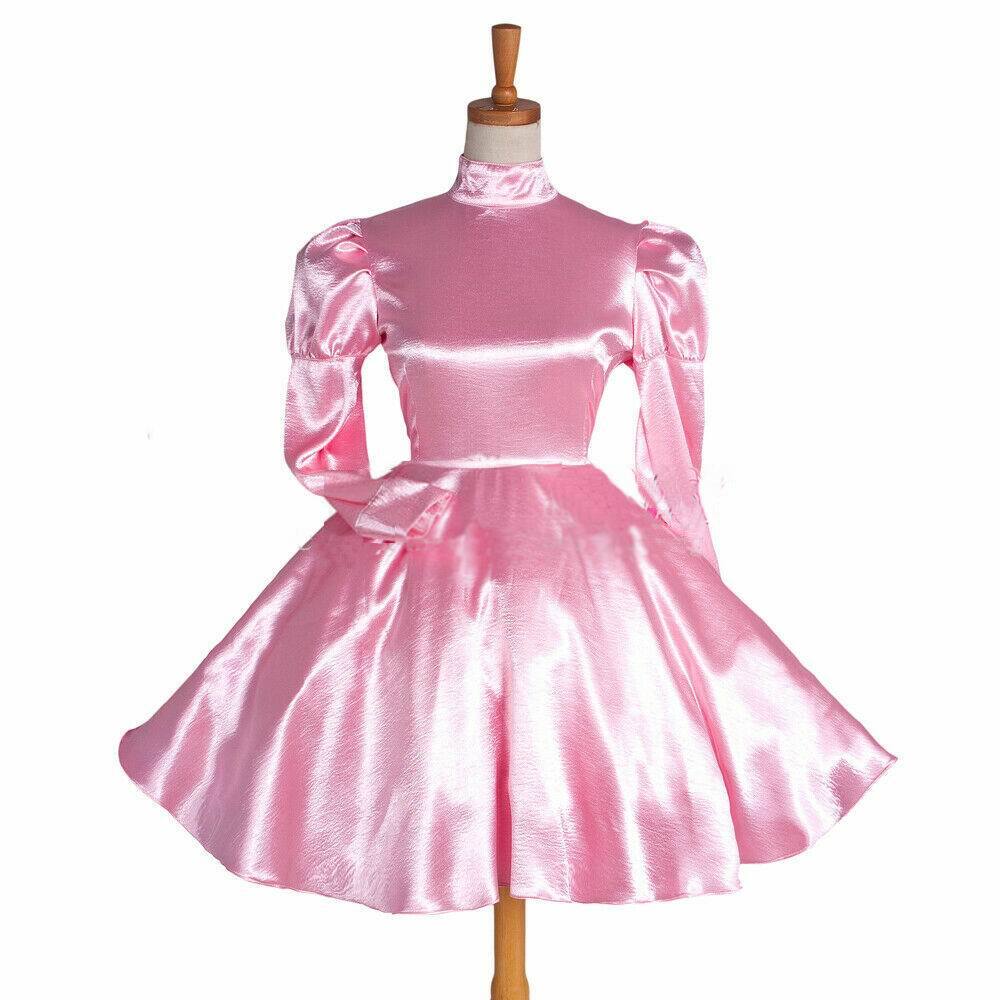 Vestido Sissy Niña Criada Rosa Satén Bloqueable Cosplay Disfraces A Medida- - Image 2