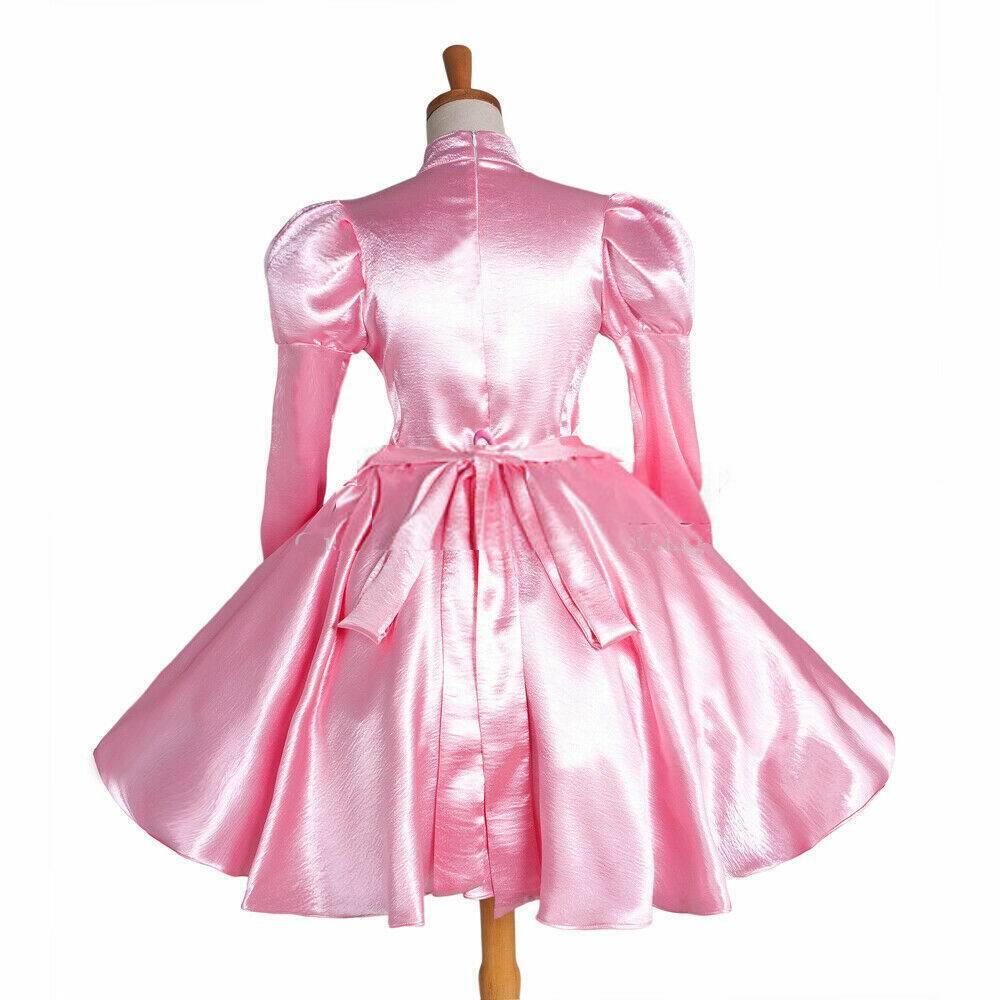 Vestido Sissy Niña Criada Rosa Satén Bloqueable Cosplay Disfraces A Medida- - Image 3