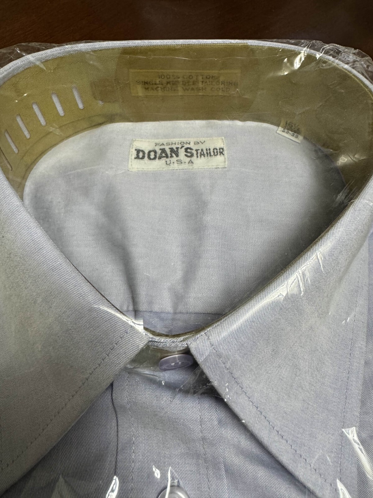 Camisa de vestir azul claro hecha a medida (ajuste regular, puño regular) versión 1- - Image 2