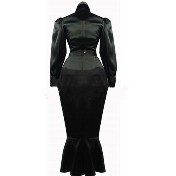 Vestido negro satinado Sissy Maid Girl disfraces hechos a medida- - Image 2