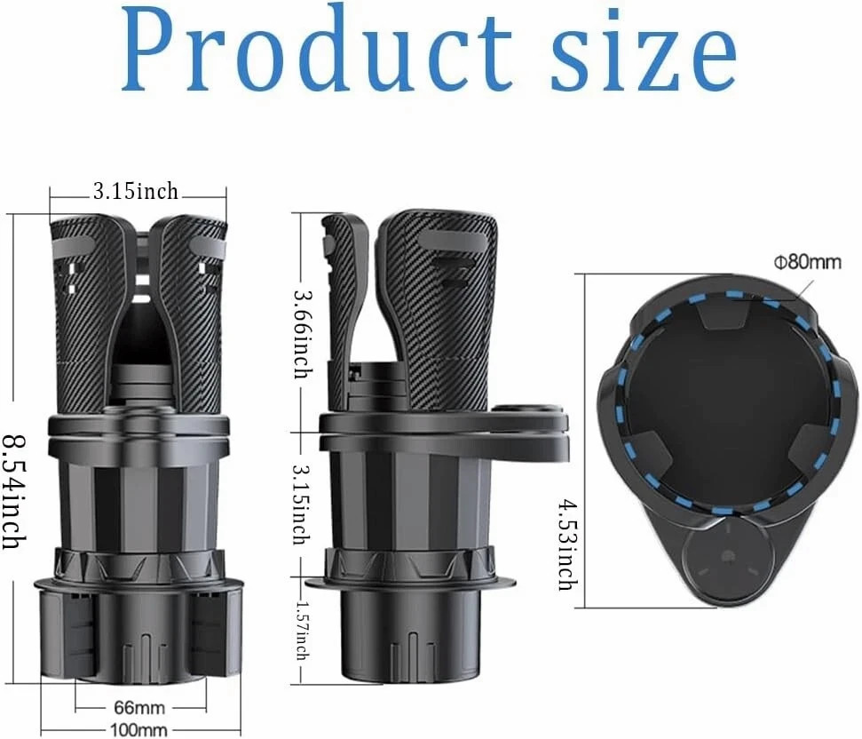 2 in 1 360° Rotatable Automotive Cup Holders Multifunctional Car Cup Holder - Image 2