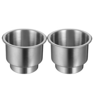 Portavasos de acero inoxidable de 2 piezas para portavasos de asiento automotriz de metal para automóvil-
