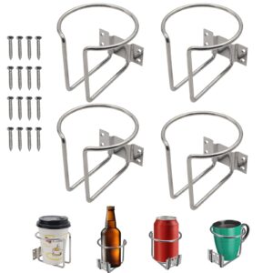 Pack de 4 Portavasos Universal de Acero Inoxidable Portavasos Coche para Barco-