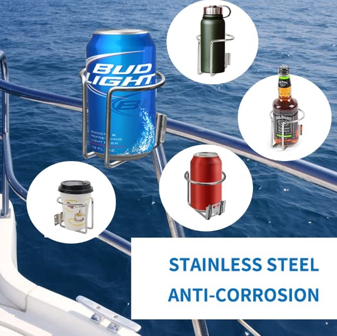 Pack de 4 Portavasos Universal de Acero Inoxidable Portavasos Coche para Barco- - Image 4