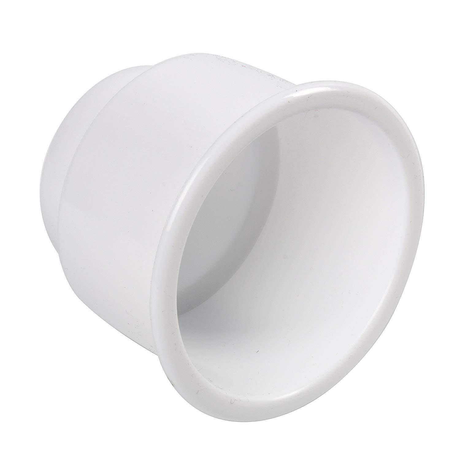 PACK de 2 portavasos de plástico empotrados blancos con pontón de bote de drenaje automático- - Image 5