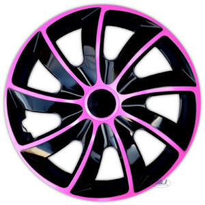 Juego de 4 tapas de bujes cuádruples de 15" rosa-negro 15 pulgadas-