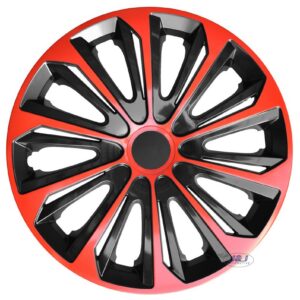 Juego de 4 tapacubos de 16" rojo-negro 16 pulgadas fuertes-