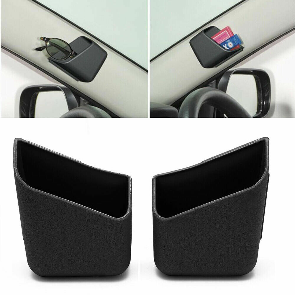 2x Organizador de accesorios interiores para automóviles Bolsa de almacenamiento Caja Soporte Negro para llaves-