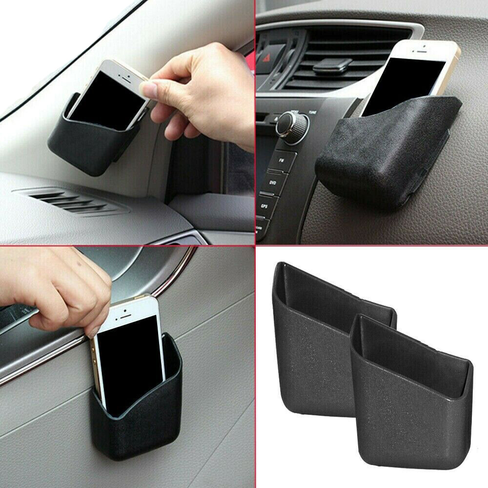 2x Organizador de accesorios interiores para automóviles Bolsa de almacenamiento Caja Soporte Negro para llaves- - Image 3