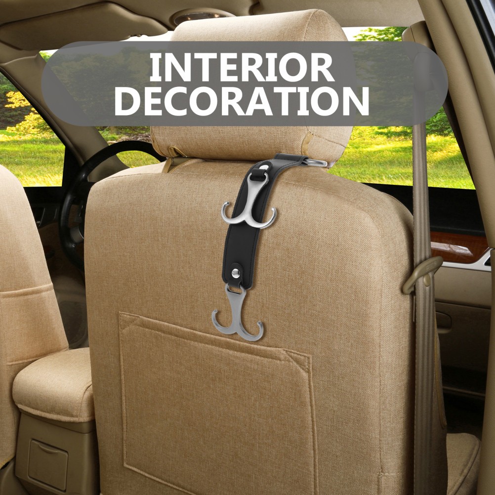 Gancho para coche porta cartera accesorios interiores automotrices organizadores de respaldo de asiento- - Image 2