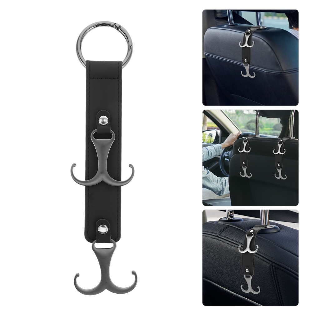 Gancho para coche porta cartera accesorios interiores automotrices organizadores de respaldo de asiento- - Image 3