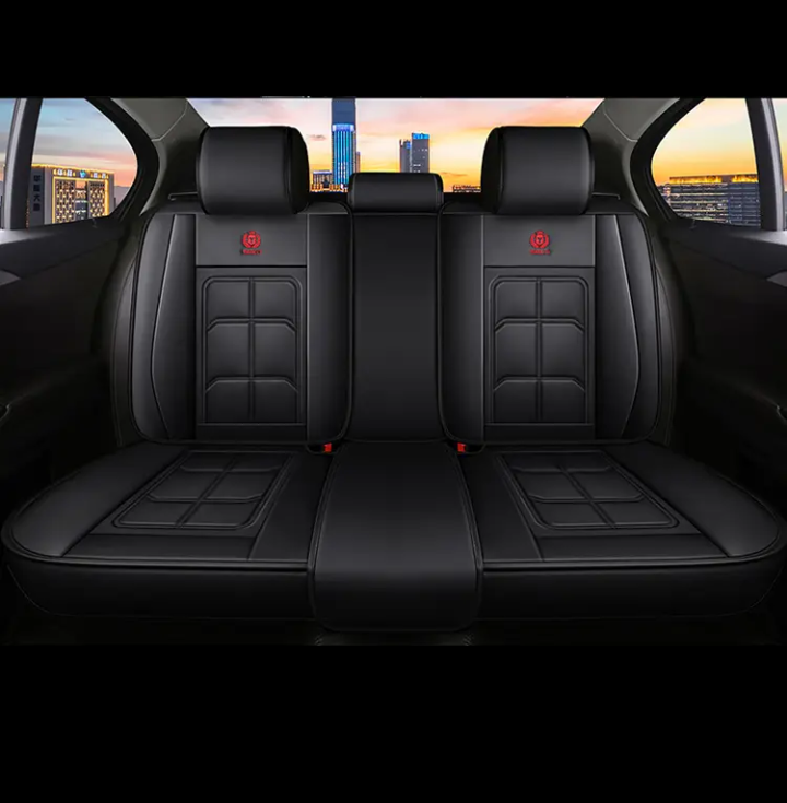 Deluxe Front & Rear Car Seat Covers faux Leather Full Set 5 Seat & Front Cushion - Image 2