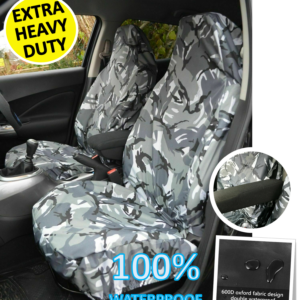 Fundas de asiento de furgoneta camuflaje gris resistente para Land Rover Defender 90 110 1+1-