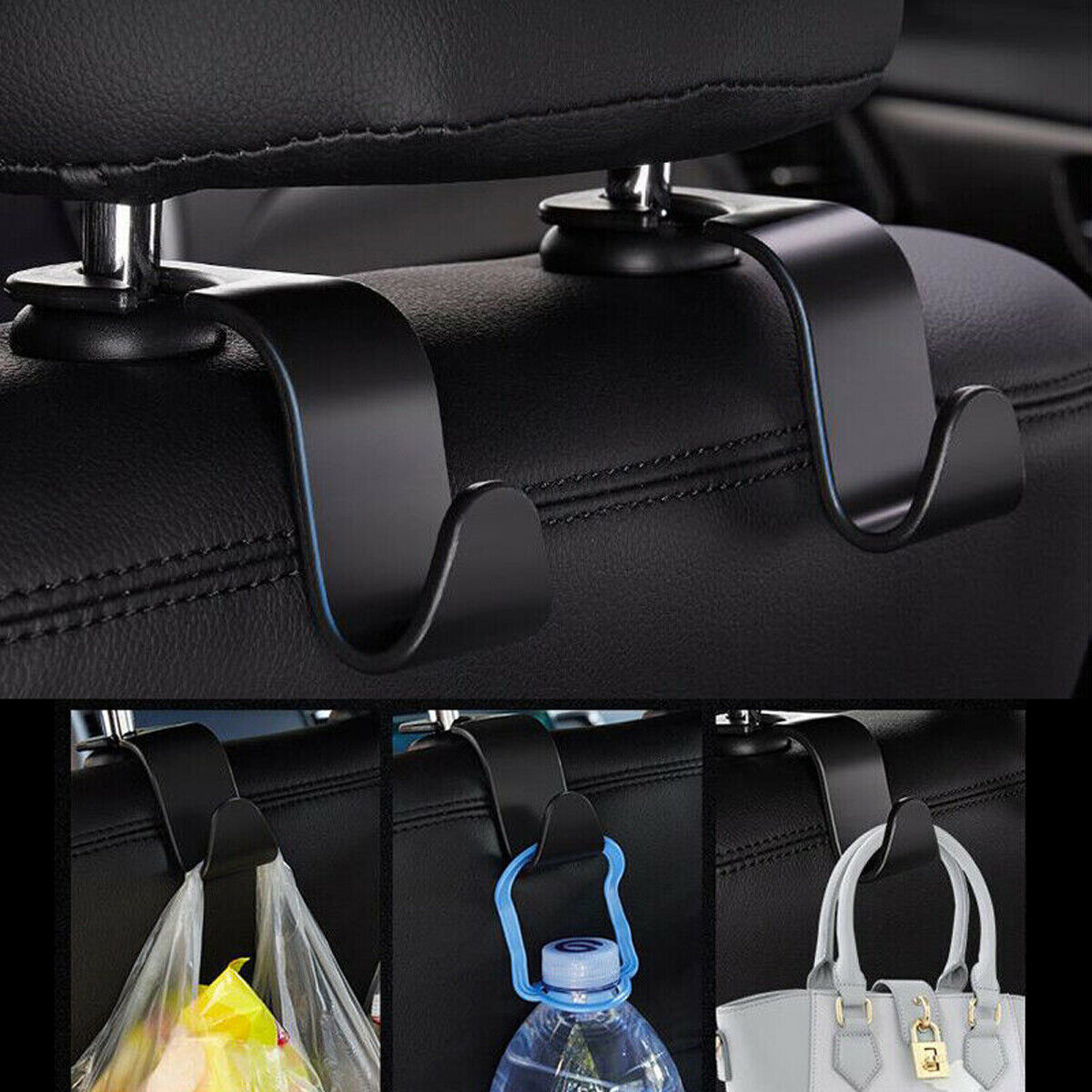 2 piezas ganchos organizadores para colgar piezas de asiento de coche accesorios interiores de coche- - Image 3