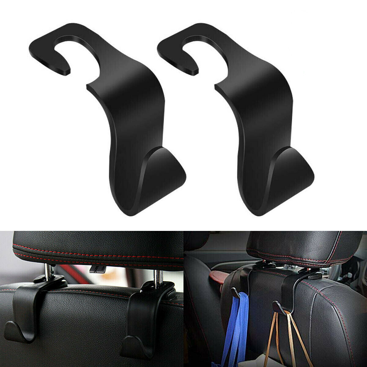 2 piezas ganchos organizadores para colgar piezas de asiento de coche accesorios interiores de coche- - Image 4