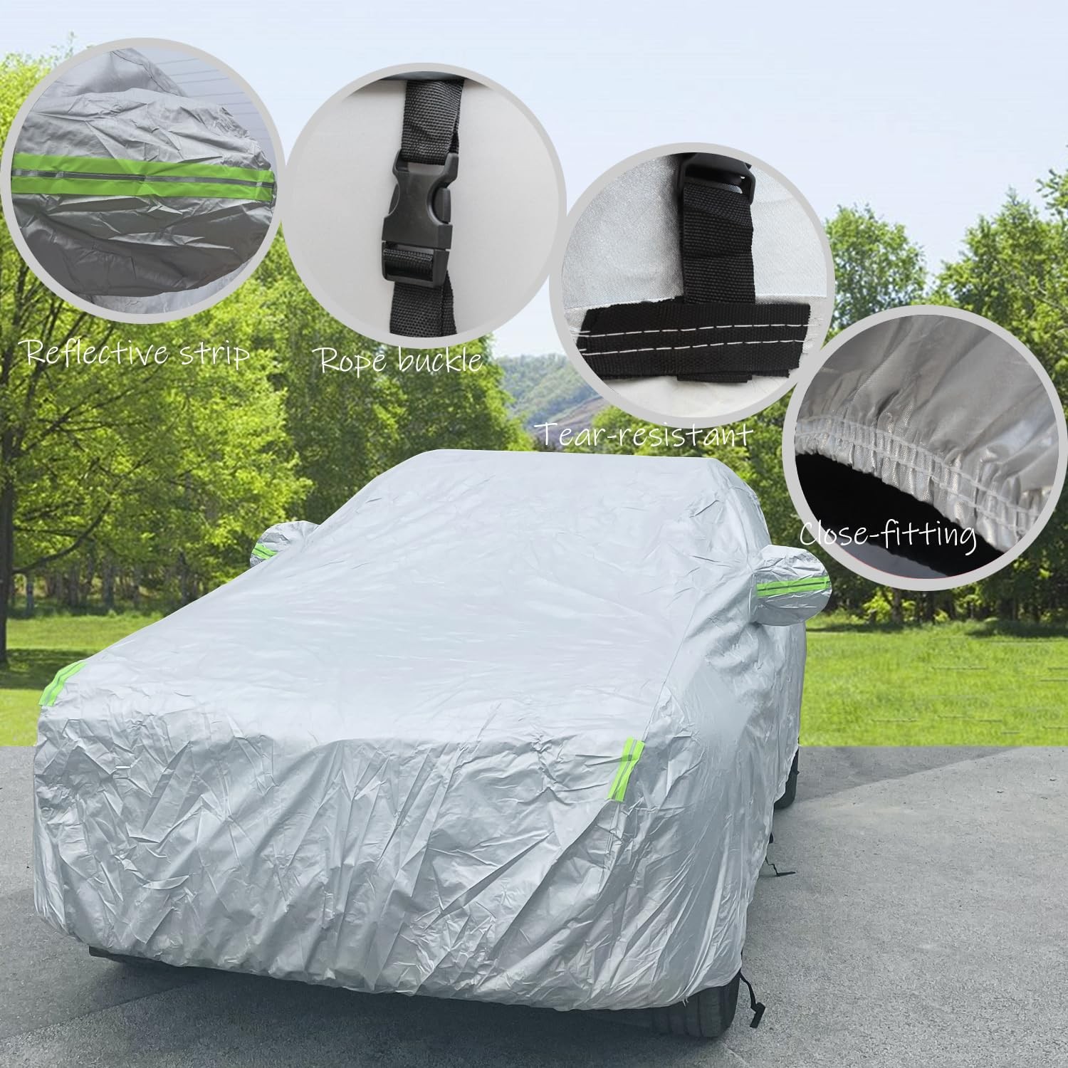 Funda Coche Impermeable Exterior Coche Fundas para Automóviles con Algodón- - Image 4